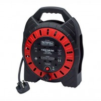 Faithfull Power Plus Semi-Enclosed Cable Reel 240V 13A 4-Socket 10m